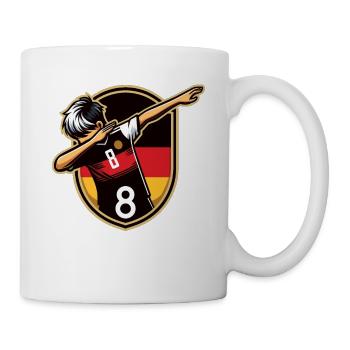 8 Years Boy Soccer Black Red Gold - Mug - white - Right