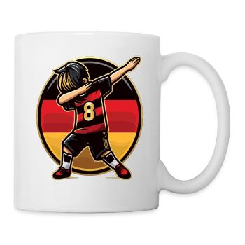 8 Years Boy Soccer Black Red Gold - Mug - white - Right