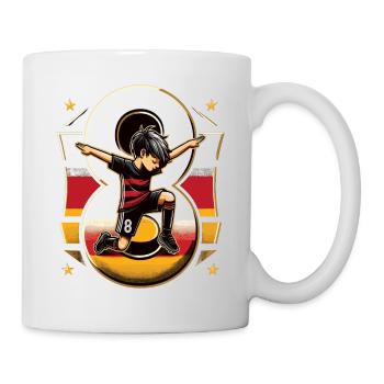 8 Years Boy Soccer Black Red Gold - Mug - white - Right