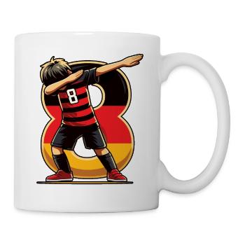 8 Years Boy Soccer Black Red Gold - Mug - white - Right