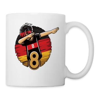 8 Years Boy Soccer Black Red Gold - Mug - white - Right
