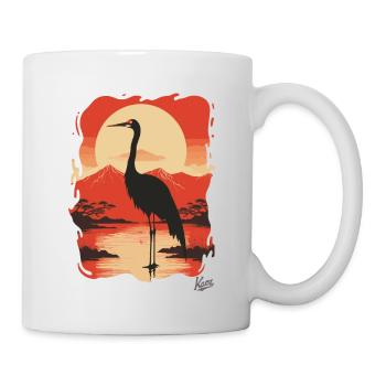 Japanese crane: feather-light fashion - Mug - white - Right