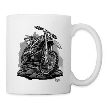 Dirt Bike Motocross: Staub, Schweiß und Kettenöl - Tasse - Weiß - Rechts
