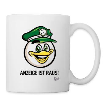 Deutscher Vogel Beamter, Anzeige ist raus - Tasse - Weiß - Rechts