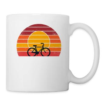 Retro Sonnenuntergang Mountainbiken MTB Fahrrad Radfahren - Tasse - Weiß - Rechts