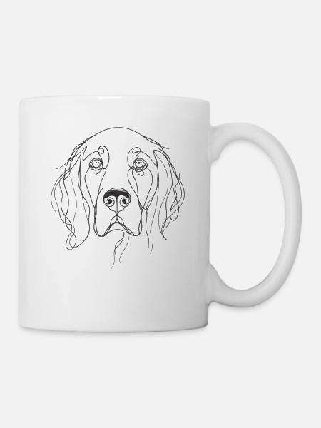 Line Art Setter Setters Anglais - Mug blanc - blanc