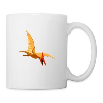 Crazy Flying Dinosaur T-Shirt - Funny Dino Lover - Mug - white - Right