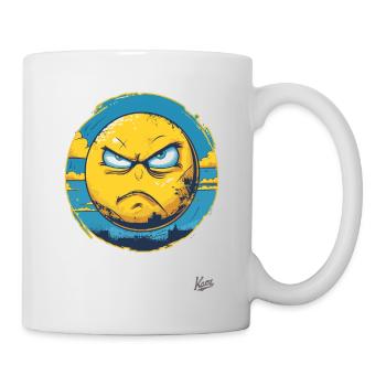 Gelbe und Blaue Wütende Ukrainische Sonne - Tasse - Weiß - Rechts