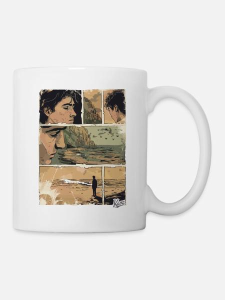 Comic der Einsamkeit am Strand - Tasse - Weiß