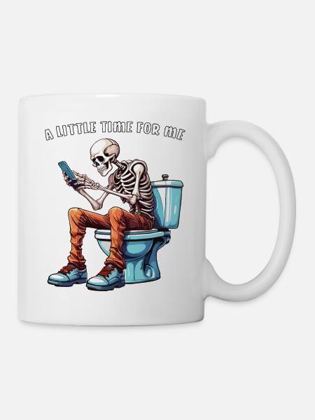 SKELETON TOILET A LITTLE TIME FOR ME - Tasse - Weiß