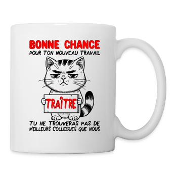 Départ collègue travail nouvel emploi bonne chance - Mug blanc - blanc - Droite