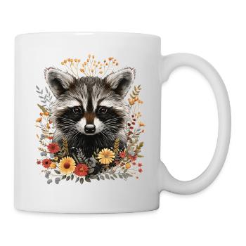 Cottagecore Raton laveur mignon - Mug blanc - blanc - Droite