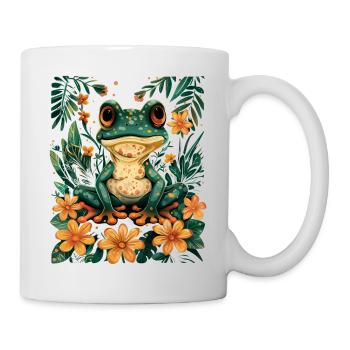 Cottagecore Niedlicher Frosch - Tasse - Weiß - Rechts