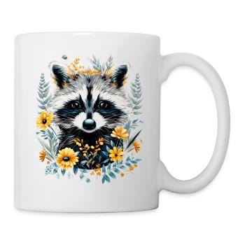Raton laveur Cottagecore - Mug blanc - blanc - Droite