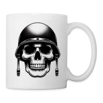 Skull Soldier T-Shirt Plain - Mug - white - Right
