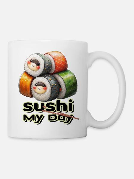 Sushi Mein Tag - Tasse - Weiß