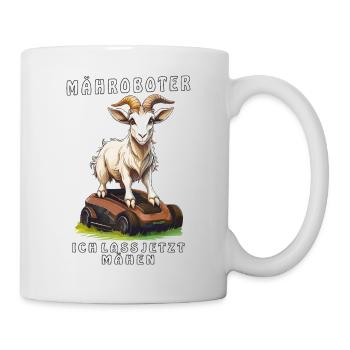 TONDEUSE À GAZON ROBOT CHÈVRE JE LA FAIS TONDRE MAINTENANT - Mug blanc - blanc - Droite