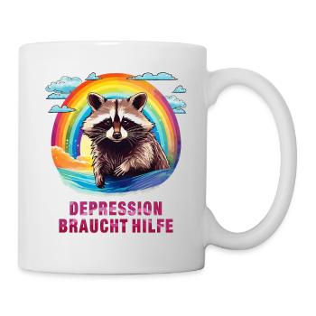 RACCOON DEPRESSION NEEDS HELP - Mug - white - Right
