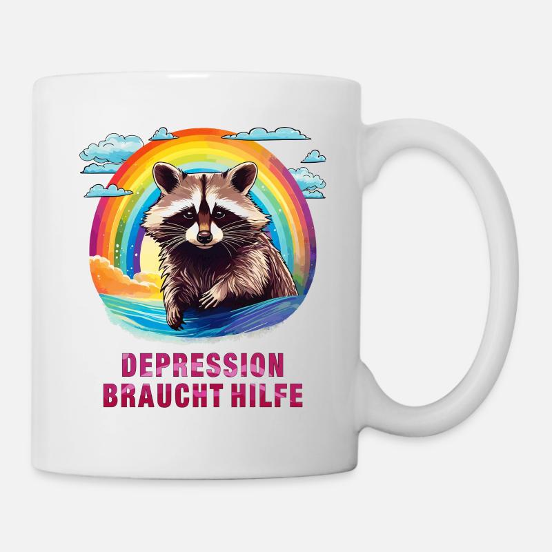 LA DÉPRESSION DU RATON LAVEUR A BESOIN D’AIDE - Mug blanc - blanc