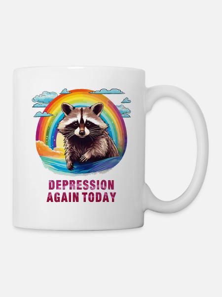 WASCHBÄR DEPRESSION AGAIN TODAY - Tasse - Weiß
