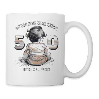 KIND 50. GEBURTSTAG - Tasse - Weiß - Rechts