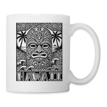 Masque Tiki Hawaïen - Polynesian Culture Design - Mug blanc - blanc - Droite