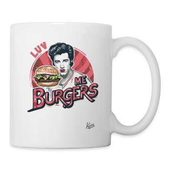 Publicité rétro, Luv me Burgers, J’aime les hamburgers - Mug blanc - blanc - Droite