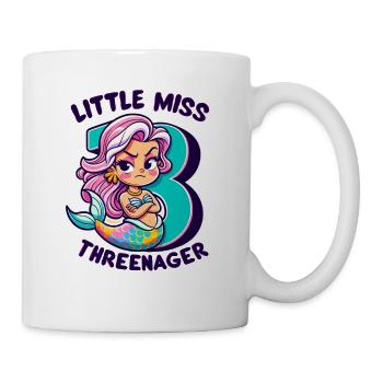 3. Geburtstag Drittes Geburtstagsmädchen Miss Meerjungfrau - Tasse - Weiß - Rechts