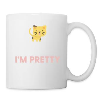 Gelbes Kätzchen - Reib meinen Bauch und sag mir, dass ich hübsch bin - Tasse - Weiß - Rechts