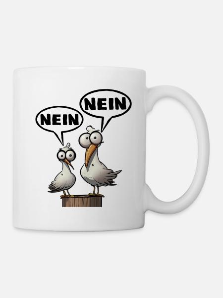 Die Bäädden Möwen - Morgenmuffel nein nein Spruch - Tasse - Weiß