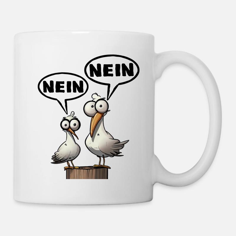 Die Bäädden Möwen - Morgenmuffel nein nein Spruch - Tasse - Weiß