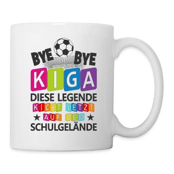 Einschulung Fußball Kindergarten Schule Geschenk - Tasse - Weiß - Rechts