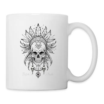 CRÂNE ET PLUMES, MARQUE DE L’ - Mug blanc - blanc - Droite
