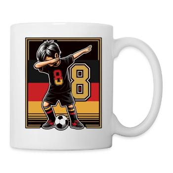 8 Years Boy Soccer Black Red Gold - Mug - white - Right
