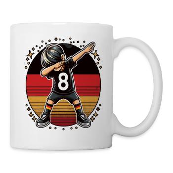 8 Years Boy Soccer Black Red Gold - Mug - white - Right