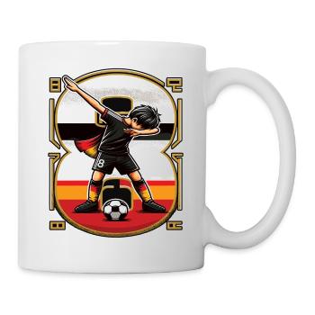 8 Years Boy Soccer Black Red Gold - Mug - white - Right