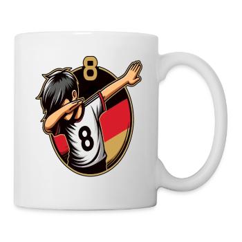 8 Years Boy Soccer Black Red Gold - Mug - white - Right