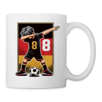 8 Years Boy Soccer Black Red Gold - Mug - white - Right