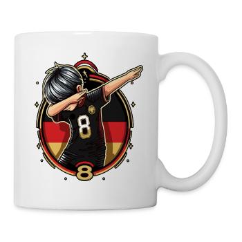 8 Years Boy Soccer Black Red Gold - Mug - white - Right