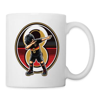 8 Years Boy Soccer Black Red Gold - Mug - white - Right