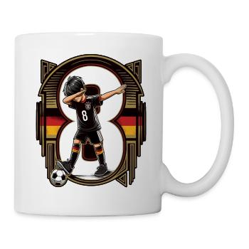 8 Years Boy Soccer Black Red Gold - Mug - white - Right