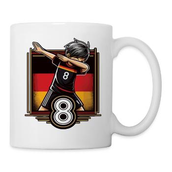 8 Years Boy Soccer Black Red Gold - Mug - white - Right