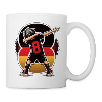 8 Years Boy Soccer Black Red Gold - Mug - white - Right