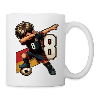 8 Years Boy Soccer Black Red Gold - Mug - white - Right