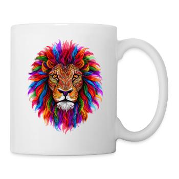 Psychedelischer Löwe - Tasse - Weiß - Rechts