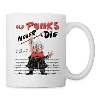 Old Punks Never Die - Punk Rock - This Grandma - Mug - white - Right