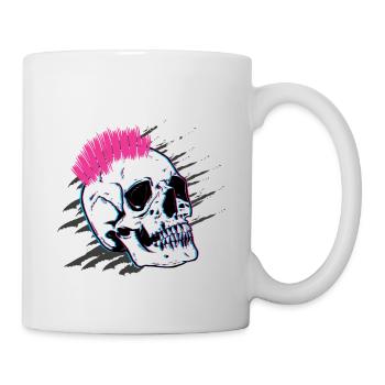 Punks Not Dead - Skull Punk Rock Music - Vieux - Mug blanc - blanc - Droite