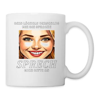 MME SMILES, PARLEZ-MOI S’IL VOUS PLAÎT - Mug blanc - blanc - Droite