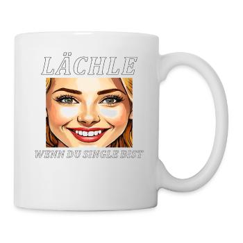 FEMME SOURIEZ QUAND VOUS ÊTES CÉLIBATAIRE - Mug blanc - blanc - Droite