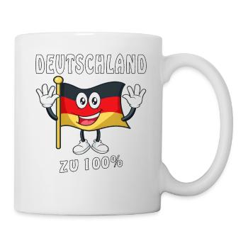 DEUTSCHLAND ZU 100% FLAGGE - Tasse - Weiß - Rechts